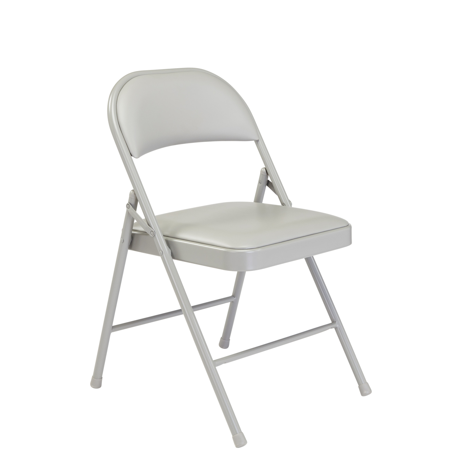 National Public Seating, 950 Series Vinyl Padded Steel Folding Chair, Primary Color Gray, Included (qty.) 4, Seating Type Folding Chair, Model# 952